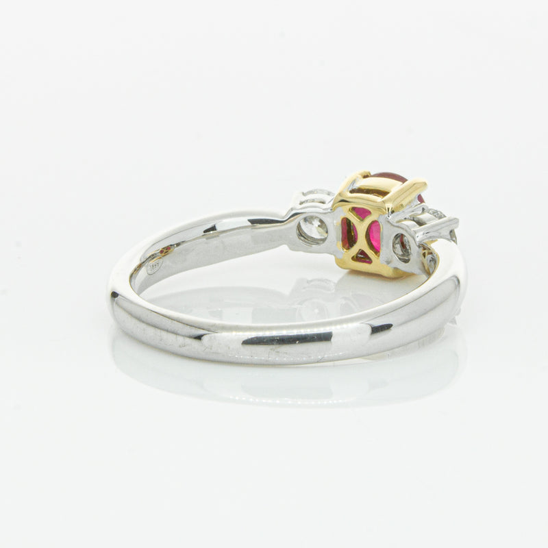 18ct White Gold 1.02ct Ruby & Diamond Ring-Ring-Walker & Hall