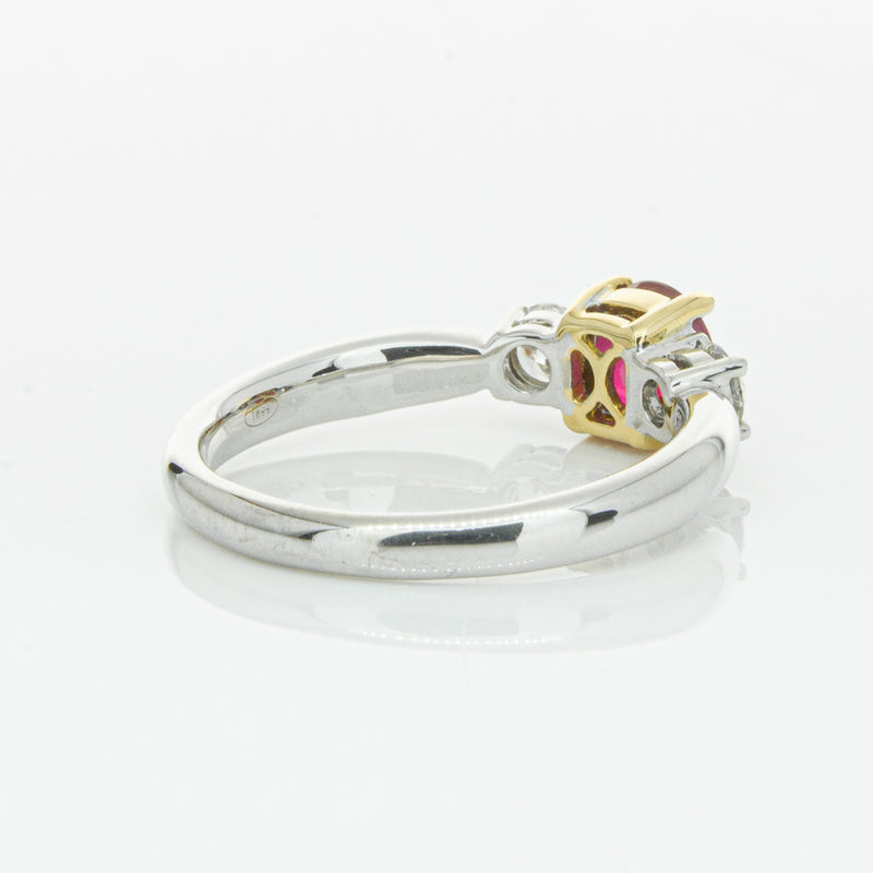 18ct White Gold 1.02ct Ruby & Diamond Ring-Ring-Walker & Hall