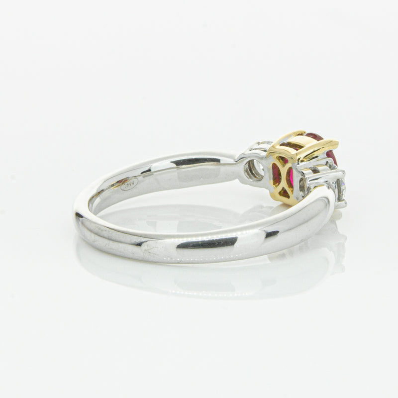 18ct White Gold 1.02ct Ruby & Diamond Ring-Ring-Walker & Hall