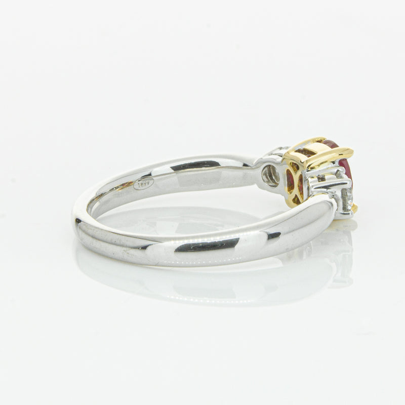 18ct White Gold 1.02ct Ruby & Diamond Ring-Ring-Walker & Hall