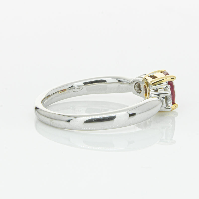 18ct White Gold 1.02ct Ruby & Diamond Ring-Ring-Walker & Hall