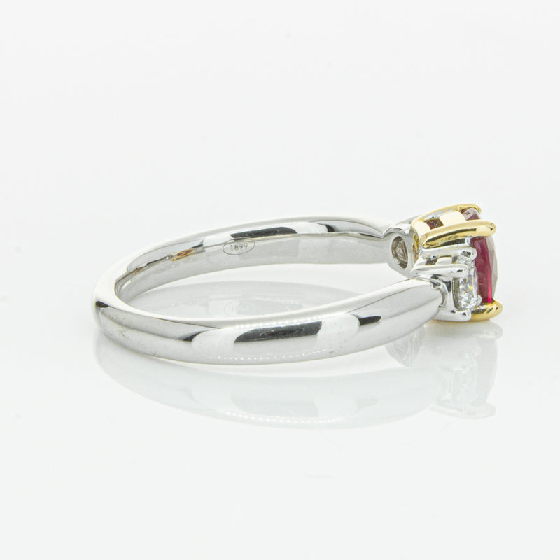 18ct White Gold 1.02ct Ruby & Diamond Ring-Ring-Walker & Hall