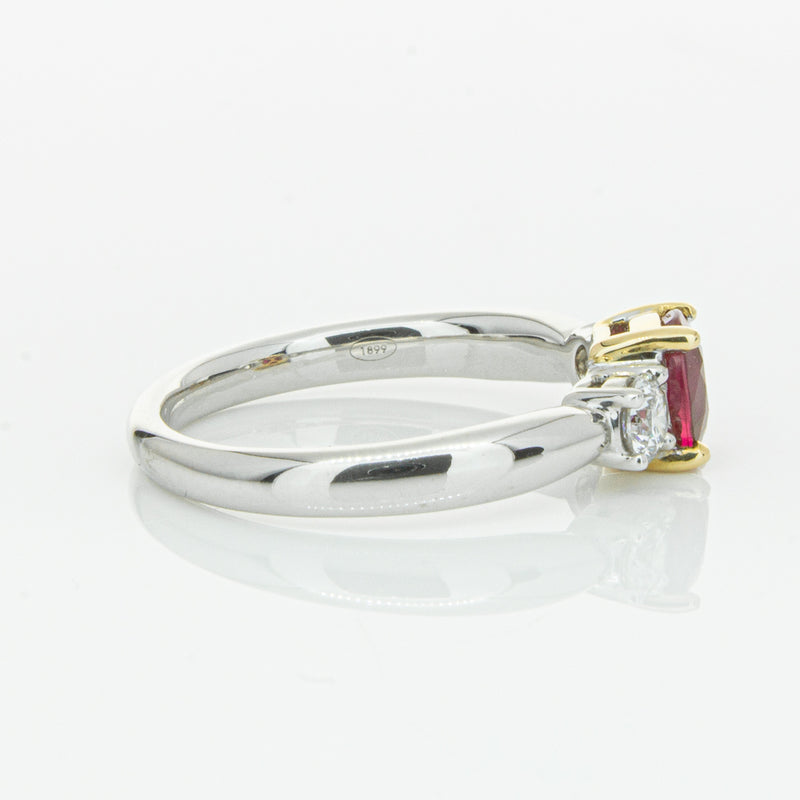 18ct White Gold 1.02ct Ruby & Diamond Ring-Ring-Walker & Hall