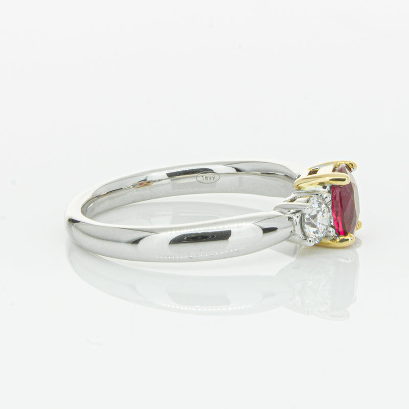 18ct White Gold 1.02ct Ruby & Diamond Ring-Ring-Walker & Hall