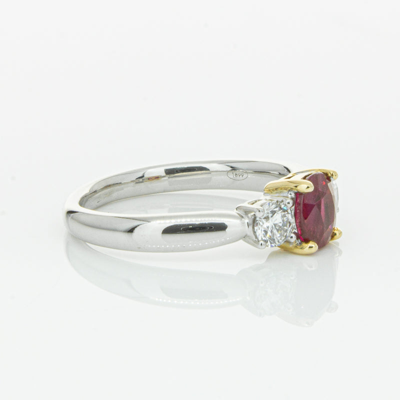 18ct White Gold 1.02ct Ruby & Diamond Ring-Ring-Walker & Hall