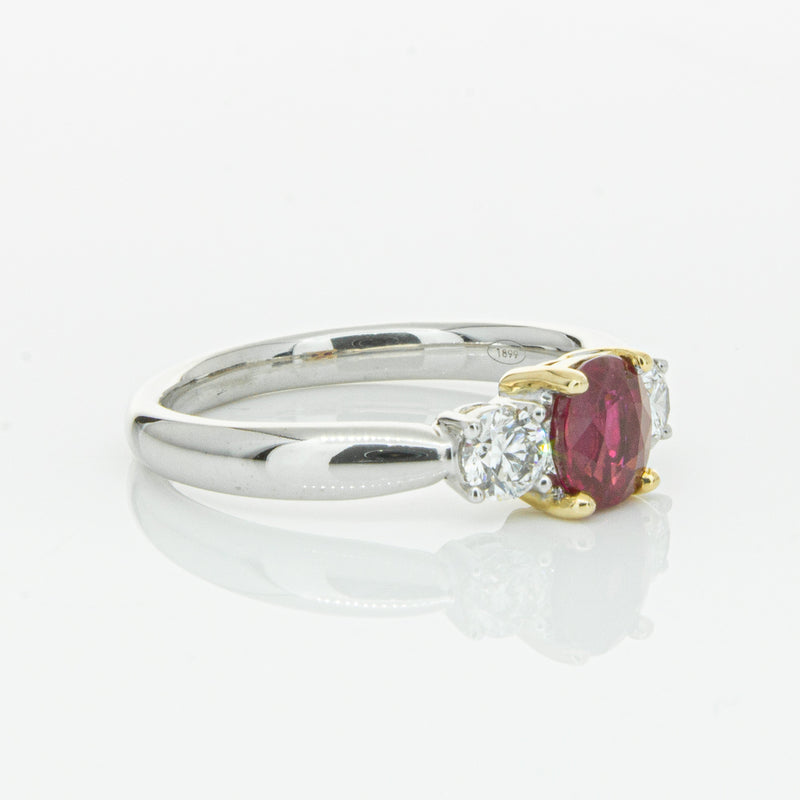 18ct White Gold 1.02ct Ruby & Diamond Ring-Ring-Walker & Hall