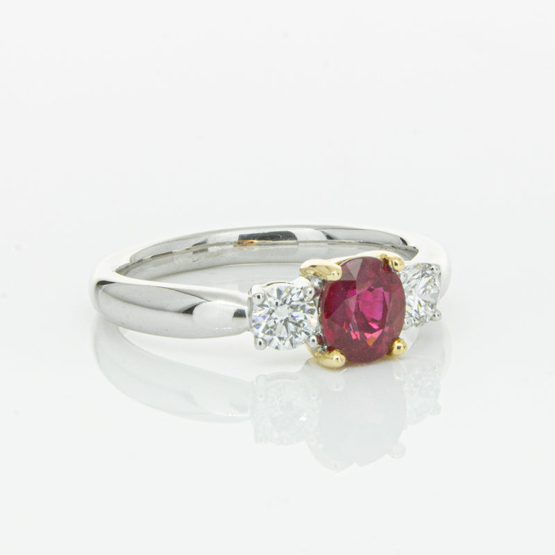 18ct White Gold 1.02ct Ruby & Diamond Ring-Ring-Walker & Hall