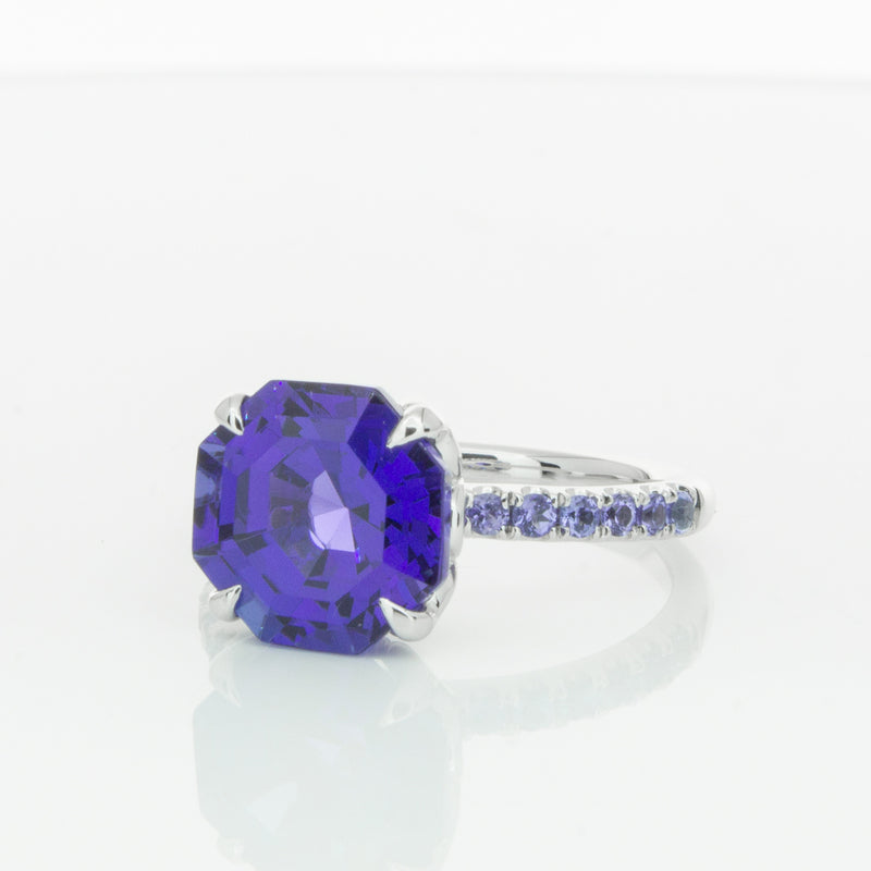18ct White Gold Tanzanite Octavus Ring-Ring-Walker & Hall
