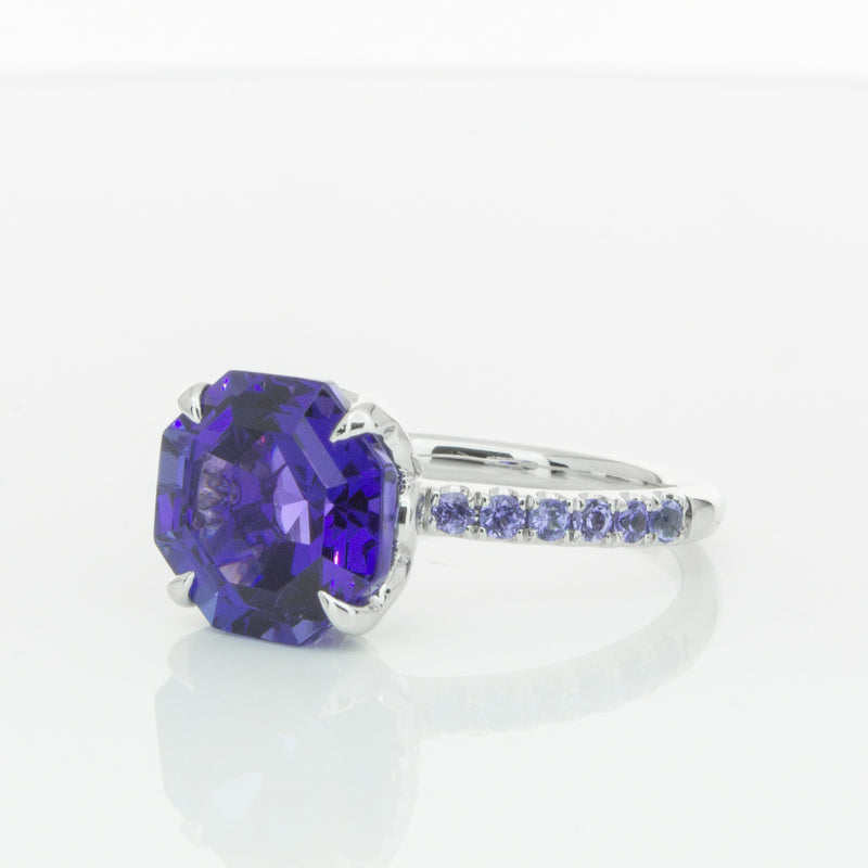 18ct White Gold Tanzanite Octavus Ring-Ring-Walker & Hall