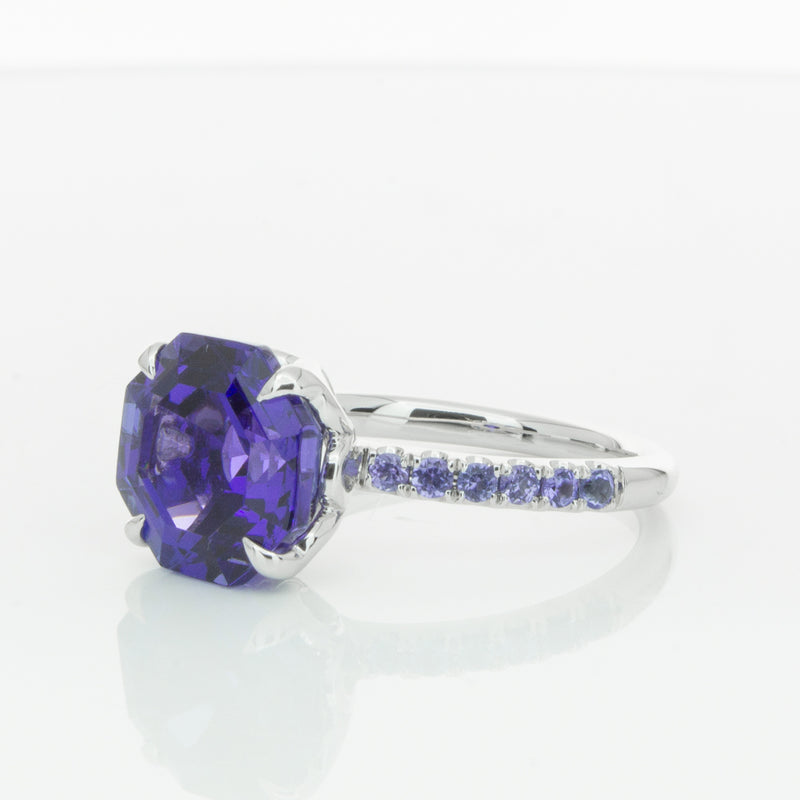 18ct White Gold Tanzanite Octavus Ring-Ring-Walker & Hall