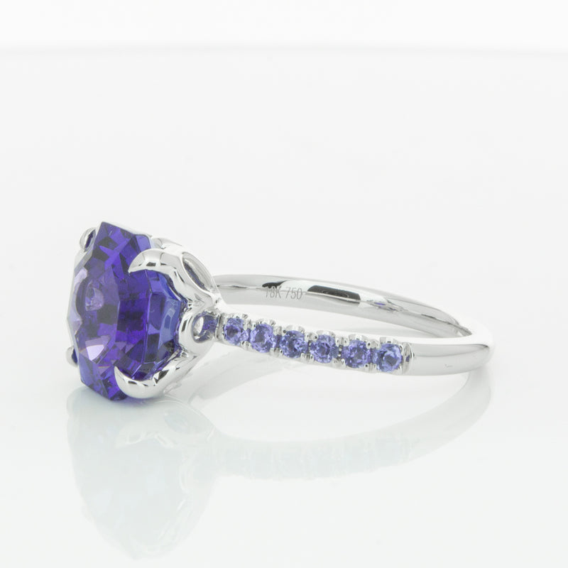 18ct White Gold Tanzanite Octavus Ring-Ring-Walker & Hall