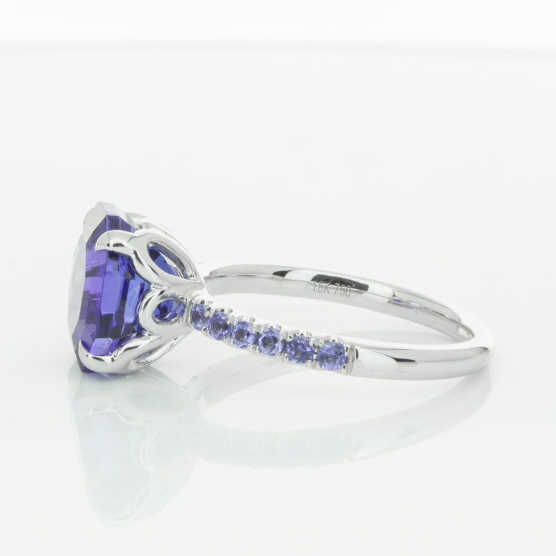 18ct White Gold Tanzanite Octavus Ring-Ring-Walker & Hall