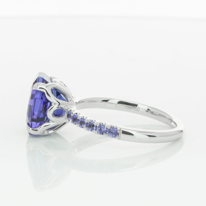 18ct White Gold Tanzanite Octavus Ring-Ring-Walker & Hall