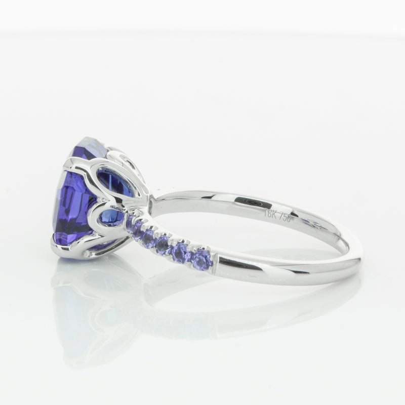 18ct White Gold Tanzanite Octavus Ring-Ring-Walker & Hall