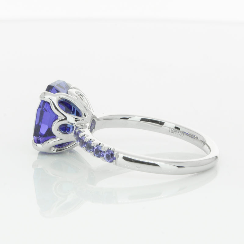 18ct White Gold Tanzanite Octavus Ring-Ring-Walker & Hall
