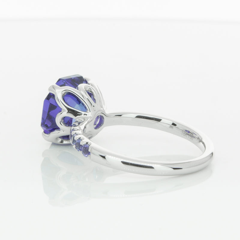 18ct White Gold Tanzanite Octavus Ring-Ring-Walker & Hall