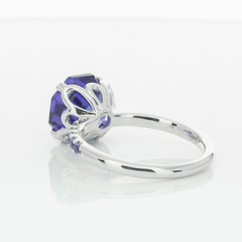 18ct White Gold Tanzanite Octavus Ring-Ring-Walker & Hall