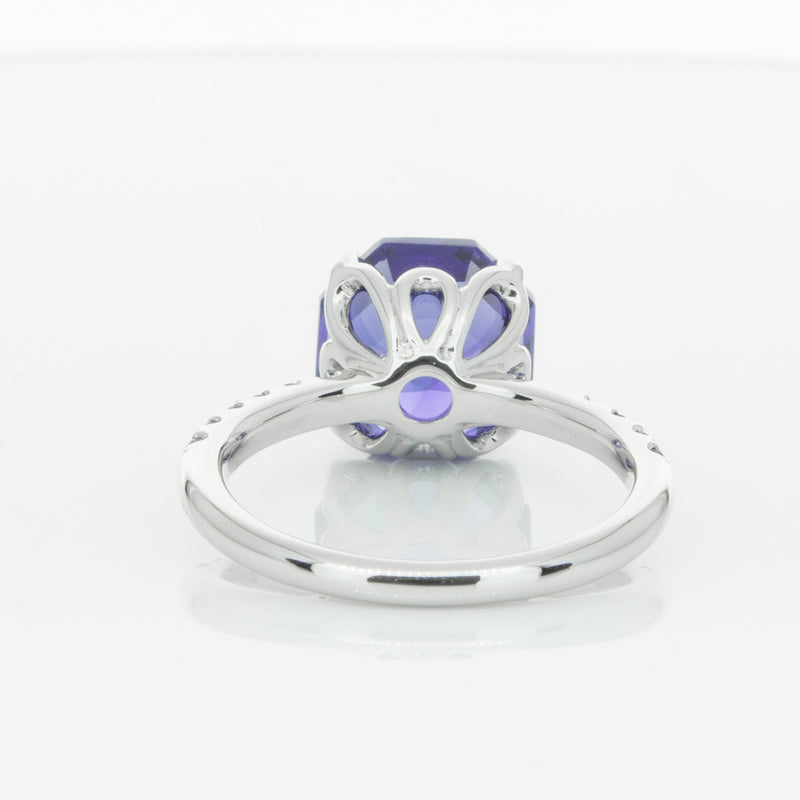 18ct White Gold Tanzanite Octavus Ring-Ring-Walker & Hall