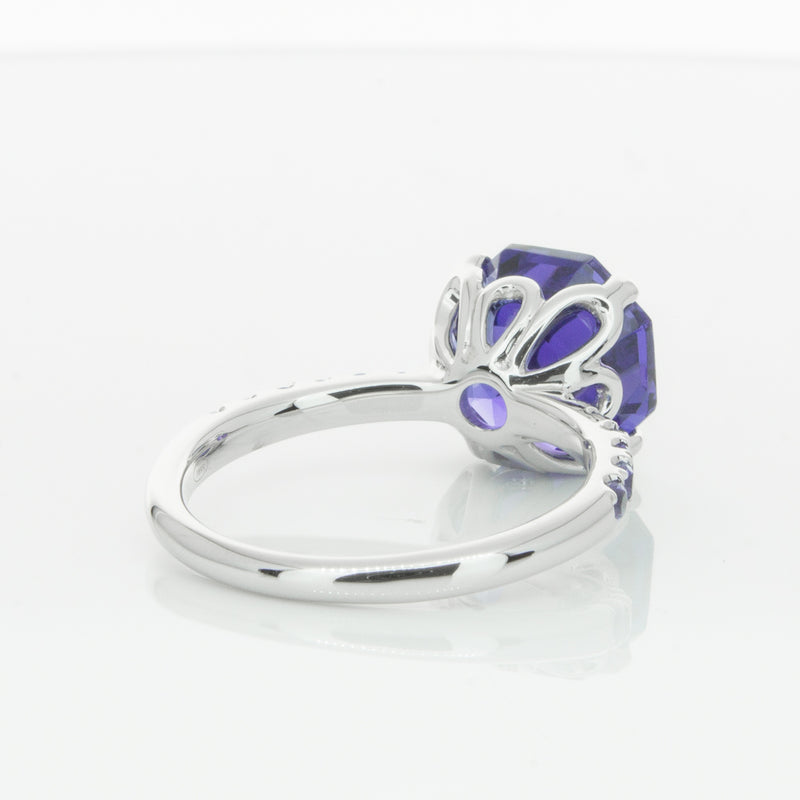18ct White Gold Tanzanite Octavus Ring-Ring-Walker & Hall