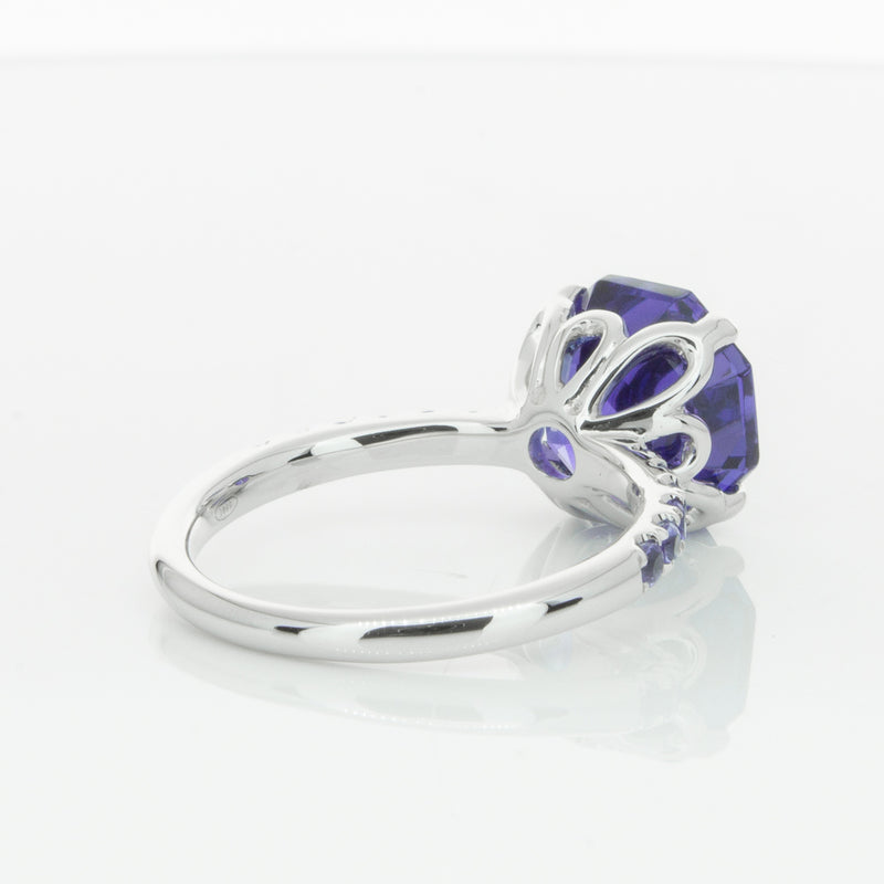 18ct White Gold Tanzanite Octavus Ring-Ring-Walker & Hall