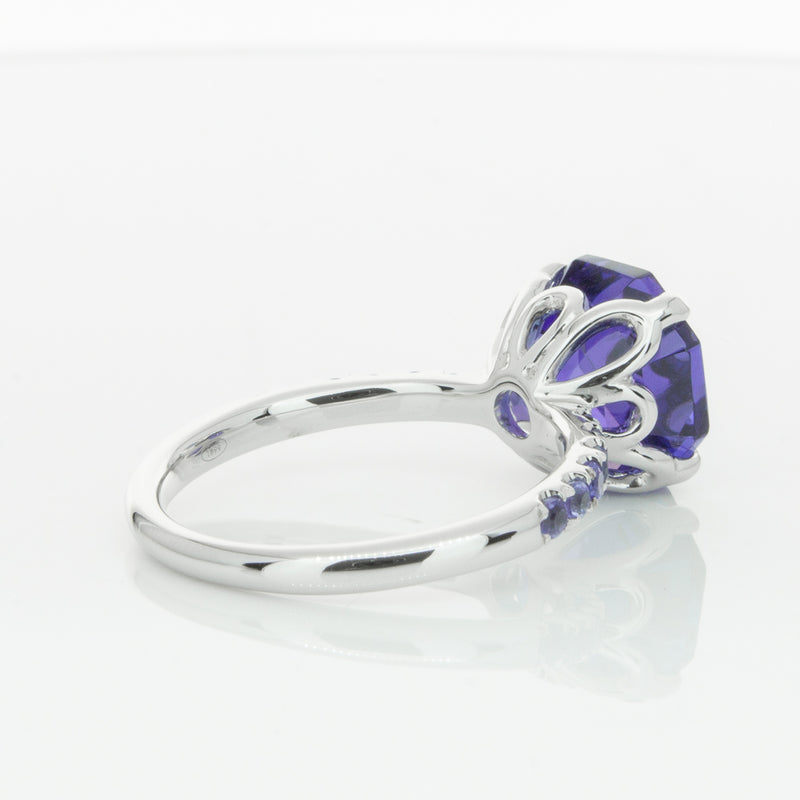 18ct White Gold Tanzanite Octavus Ring-Ring-Walker & Hall