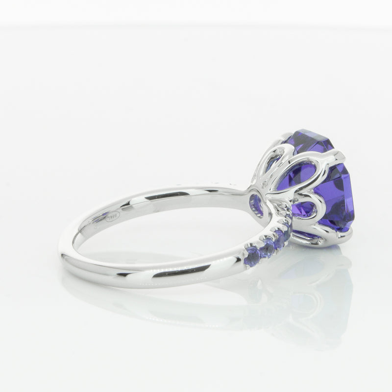 18ct White Gold Tanzanite Octavus Ring-Ring-Walker & Hall