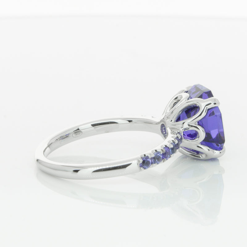 18ct White Gold Tanzanite Octavus Ring-Ring-Walker & Hall