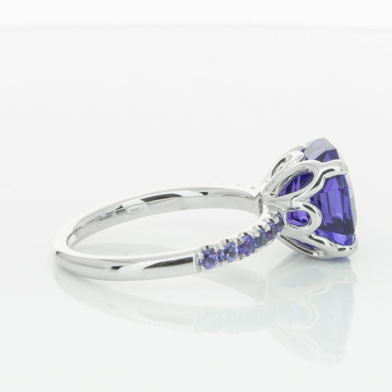 18ct White Gold Tanzanite Octavus Ring-Ring-Walker & Hall