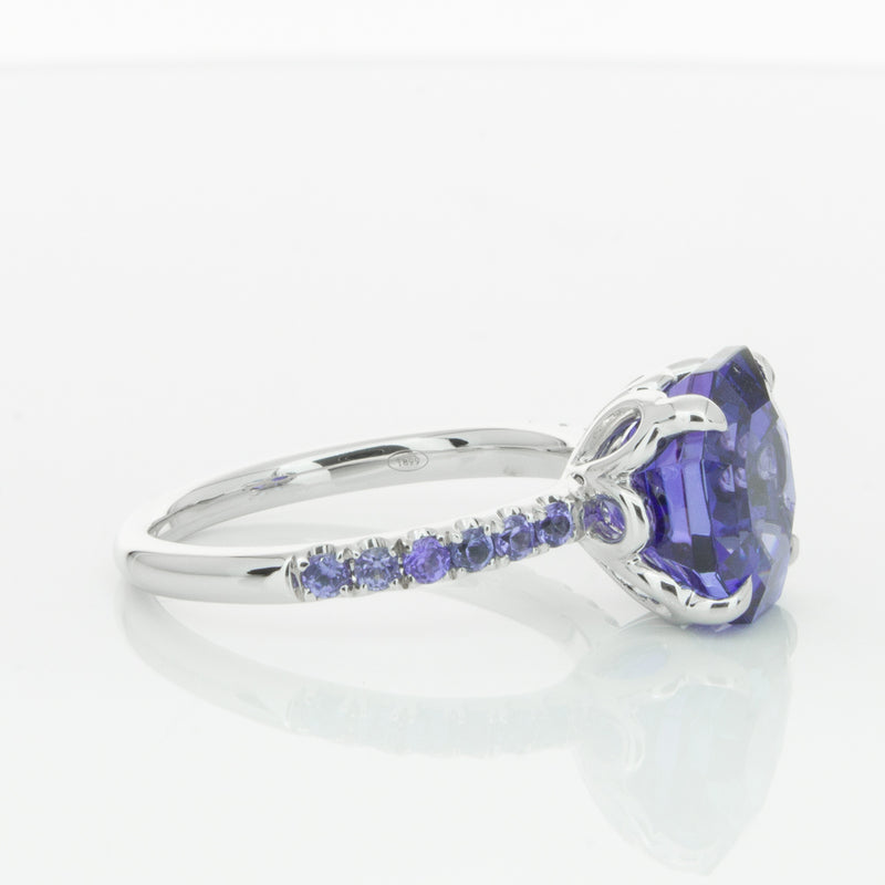 18ct White Gold Tanzanite Octavus Ring-Ring-Walker & Hall