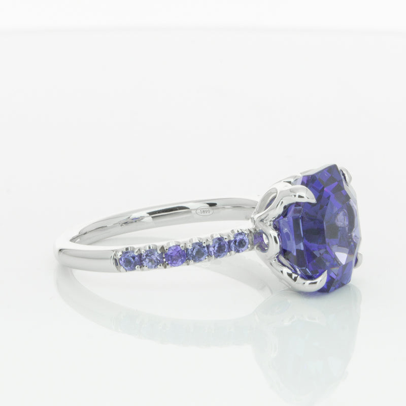 18ct White Gold Tanzanite Octavus Ring-Ring-Walker & Hall