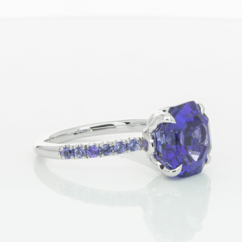 18ct White Gold Tanzanite Octavus Ring-Ring-Walker & Hall