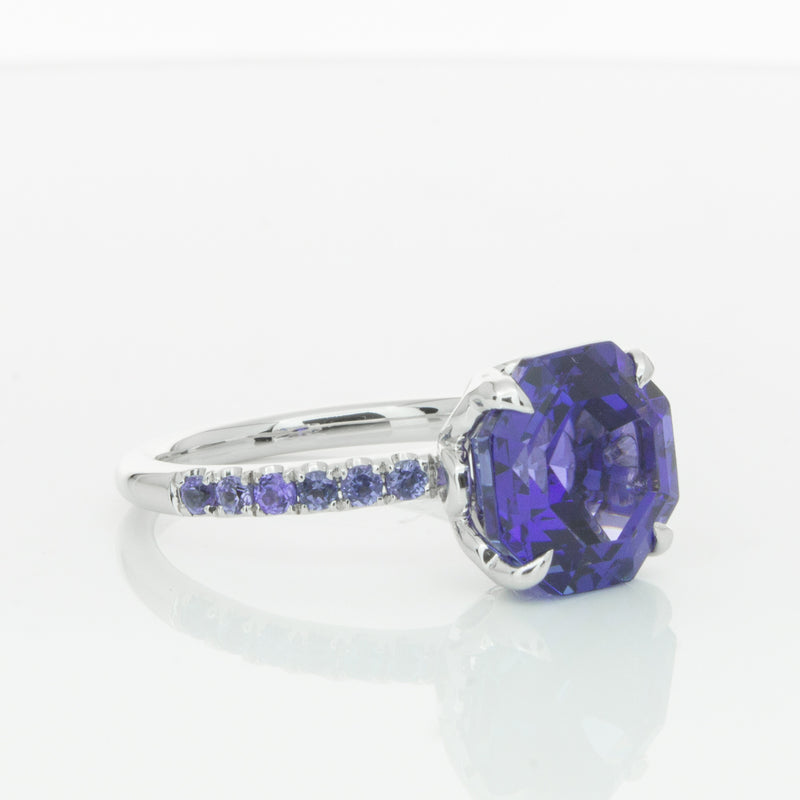 18ct White Gold Tanzanite Octavus Ring-Ring-Walker & Hall