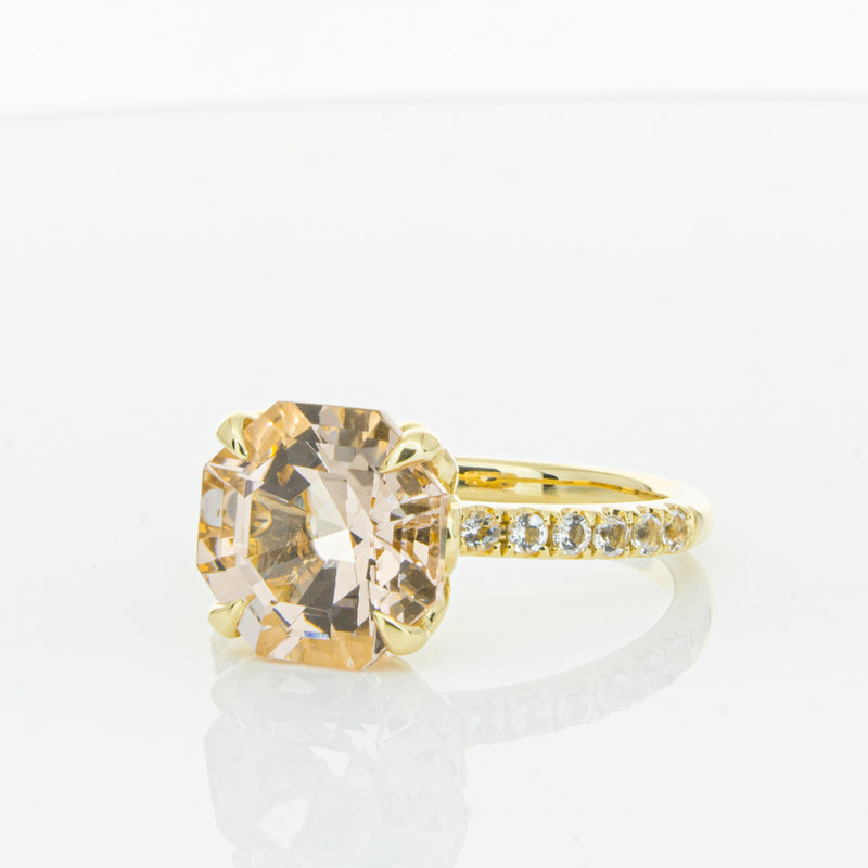 18ct Yellow Gold Morganite Octavus Ring-Ring-Walker & Hall