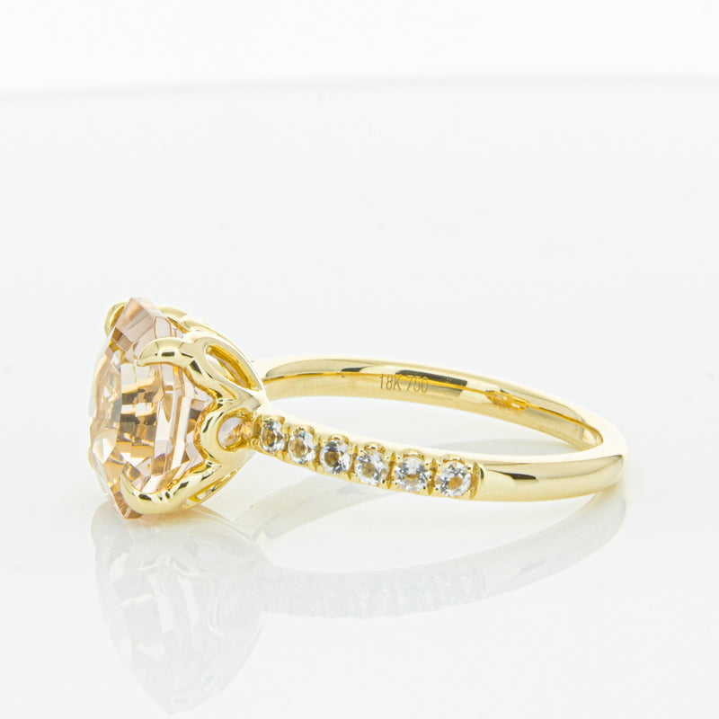 18ct Yellow Gold Morganite Octavus Ring-Ring-Walker & Hall