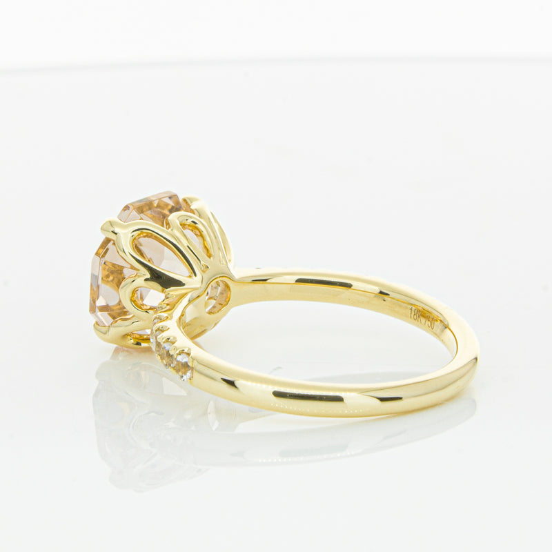 18ct Yellow Gold Morganite Octavus Ring-Ring-Walker & Hall