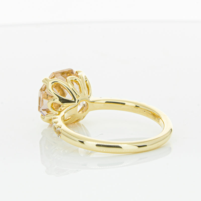 18ct Yellow Gold Morganite Octavus Ring-Ring-Walker & Hall