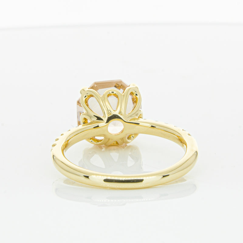18ct Yellow Gold Morganite Octavus Ring-Ring-Walker & Hall