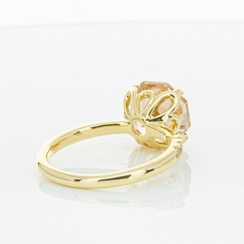 18ct Yellow Gold Morganite Octavus Ring-Ring-Walker & Hall