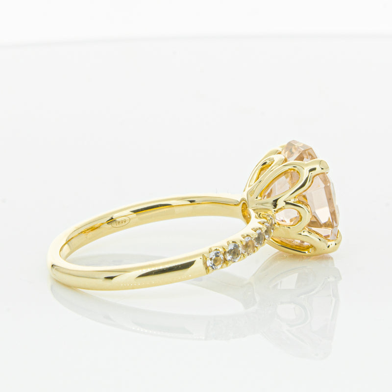 18ct Yellow Gold Morganite Octavus Ring-Ring-Walker & Hall