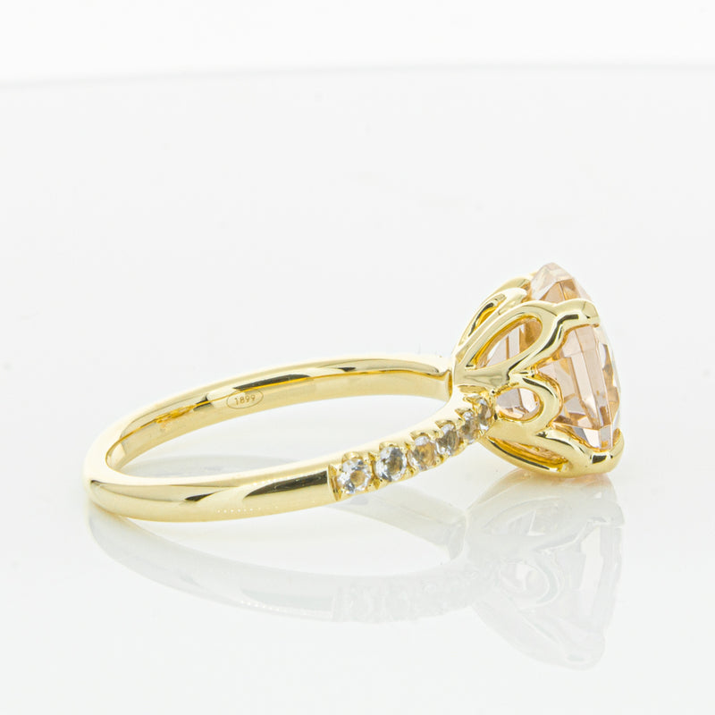 18ct Yellow Gold Morganite Octavus Ring-Ring-Walker & Hall