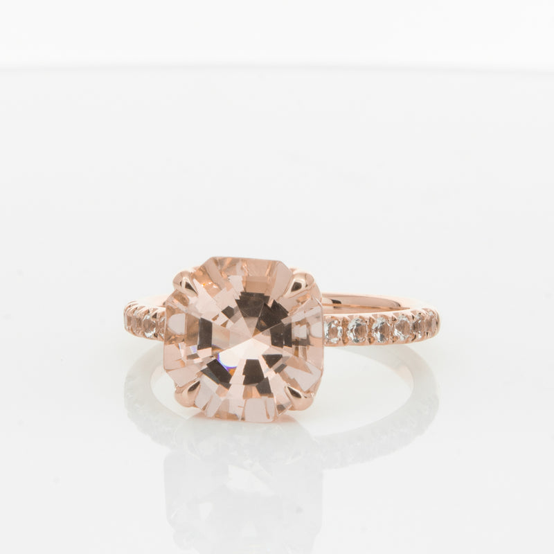 18ct Rose Gold Morganite Octavus Ring-Ring-Walker & Hall