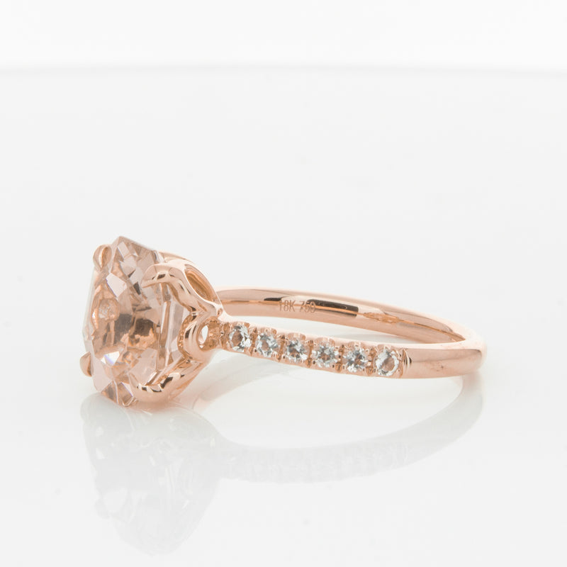 18ct Rose Gold Morganite Octavus Ring-Ring-Walker & Hall