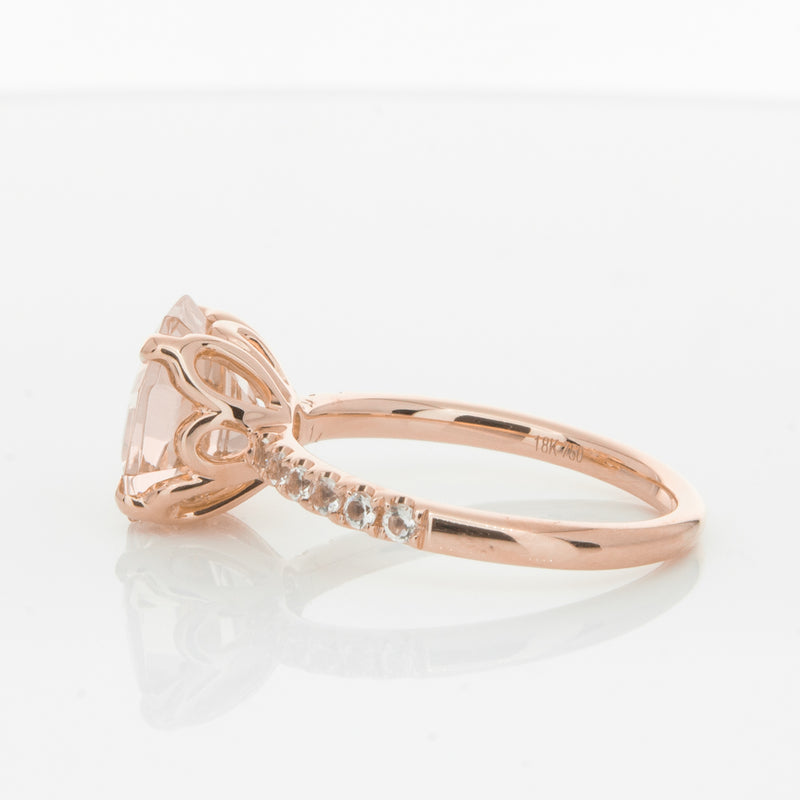 18ct Rose Gold Morganite Octavus Ring-Ring-Walker & Hall