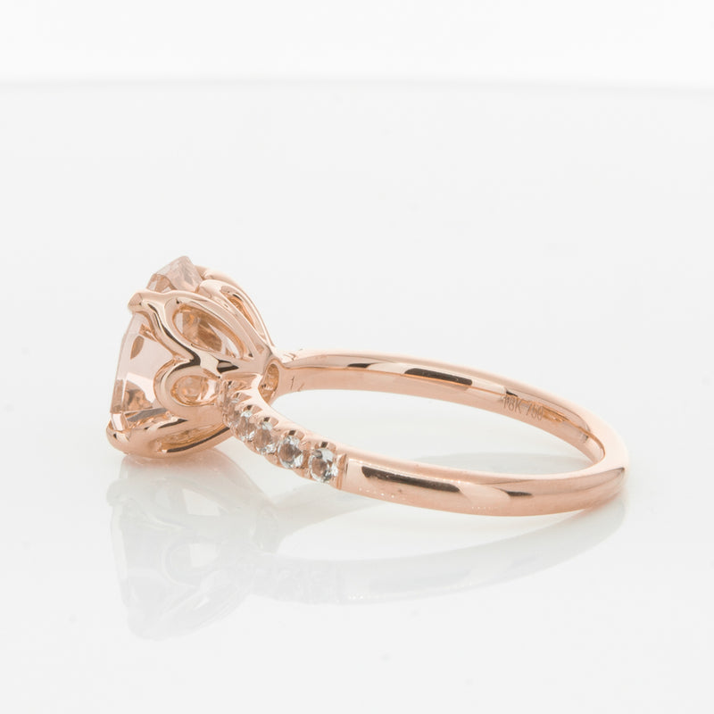 18ct Rose Gold Morganite Octavus Ring-Ring-Walker & Hall