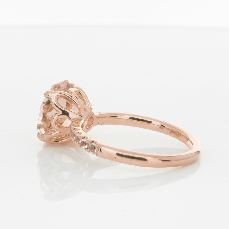 18ct Rose Gold Morganite Octavus Ring-Ring-Walker & Hall