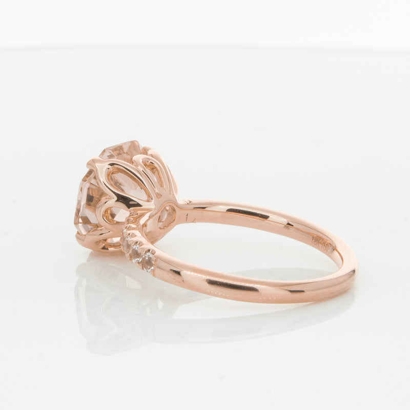 18ct Rose Gold Morganite Octavus Ring-Ring-Walker & Hall