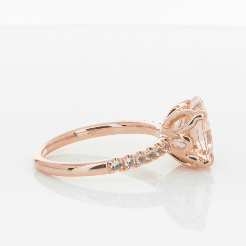18ct Rose Gold Morganite Octavus Ring-Ring-Walker & Hall