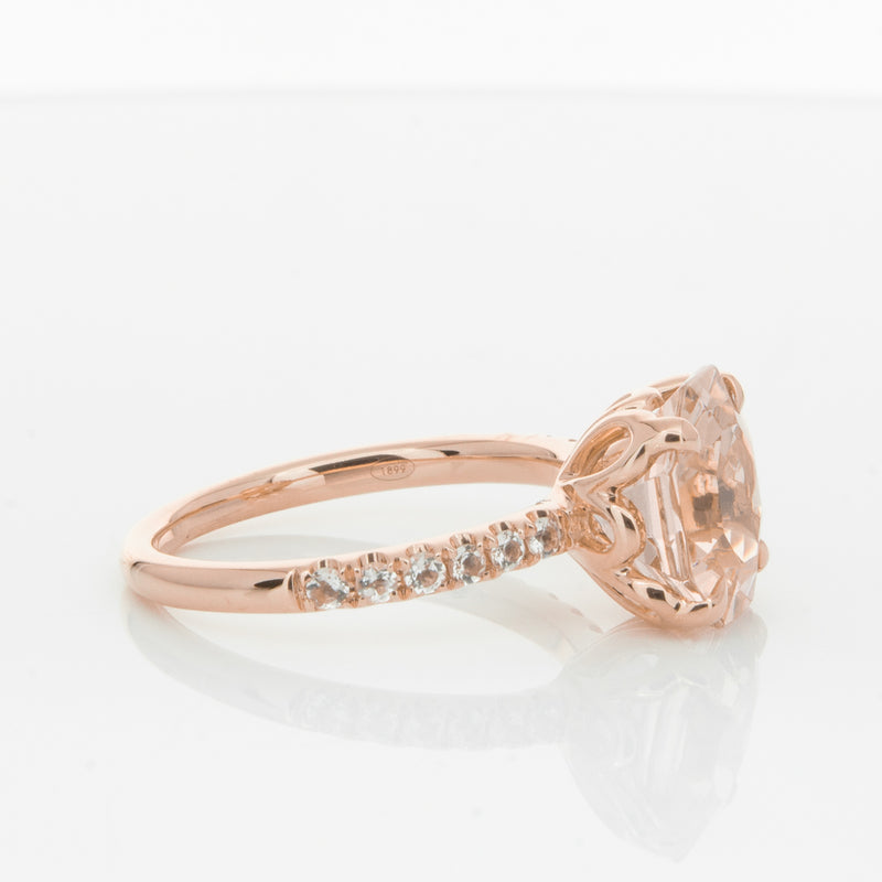 18ct Rose Gold Morganite Octavus Ring-Ring-Walker & Hall