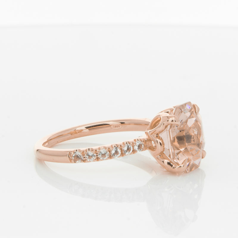 18ct Rose Gold Morganite Octavus Ring-Ring-Walker & Hall