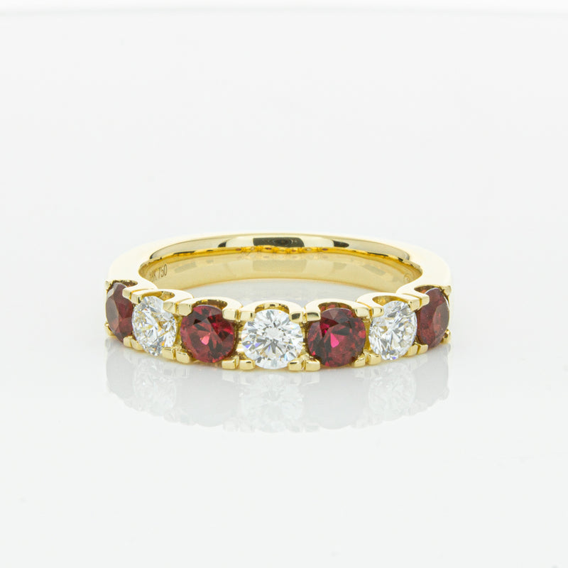 18ct Yellow Gold Ruby & Diamond Rialto Ring-Ring-Walker & Hall